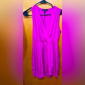 Pink small v neck minidress